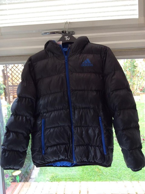 adidas puffer jacket blue